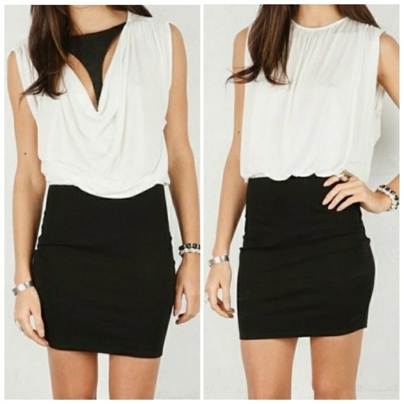 MASON by Michelle Mason  Reversible Draped Neck Dress Leather Silk - Picture 2 of 16